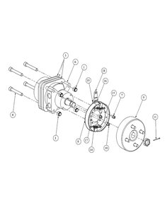 Brake Motor Mount And Hub Diagram and Parts List for M60-KHEFI 53AB5HEX750-28-HP Cub Cadet Lawn Tractor